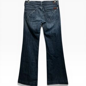 7 For All Mankind Dojo Jeans Trousers Low‎ Rise Embroidered Flare 29 Y2K Vintage